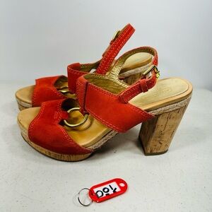Coach Valeann Womens Platform Suede Sandal  Shoes Size US 7 M